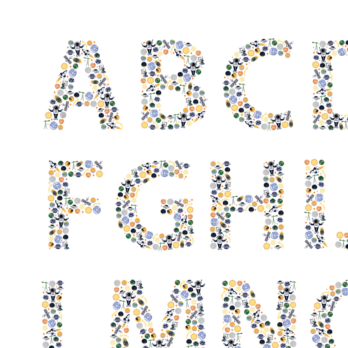 Space Alphabet Print